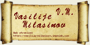 Vasilije Milašinov vizit kartica